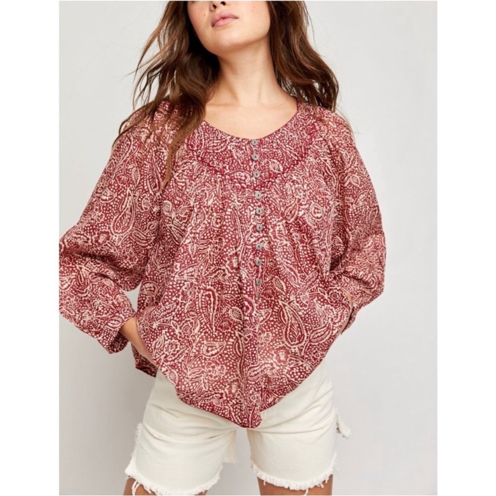 We The Free x Free People Cool Meadow Printed Top Size Medium
